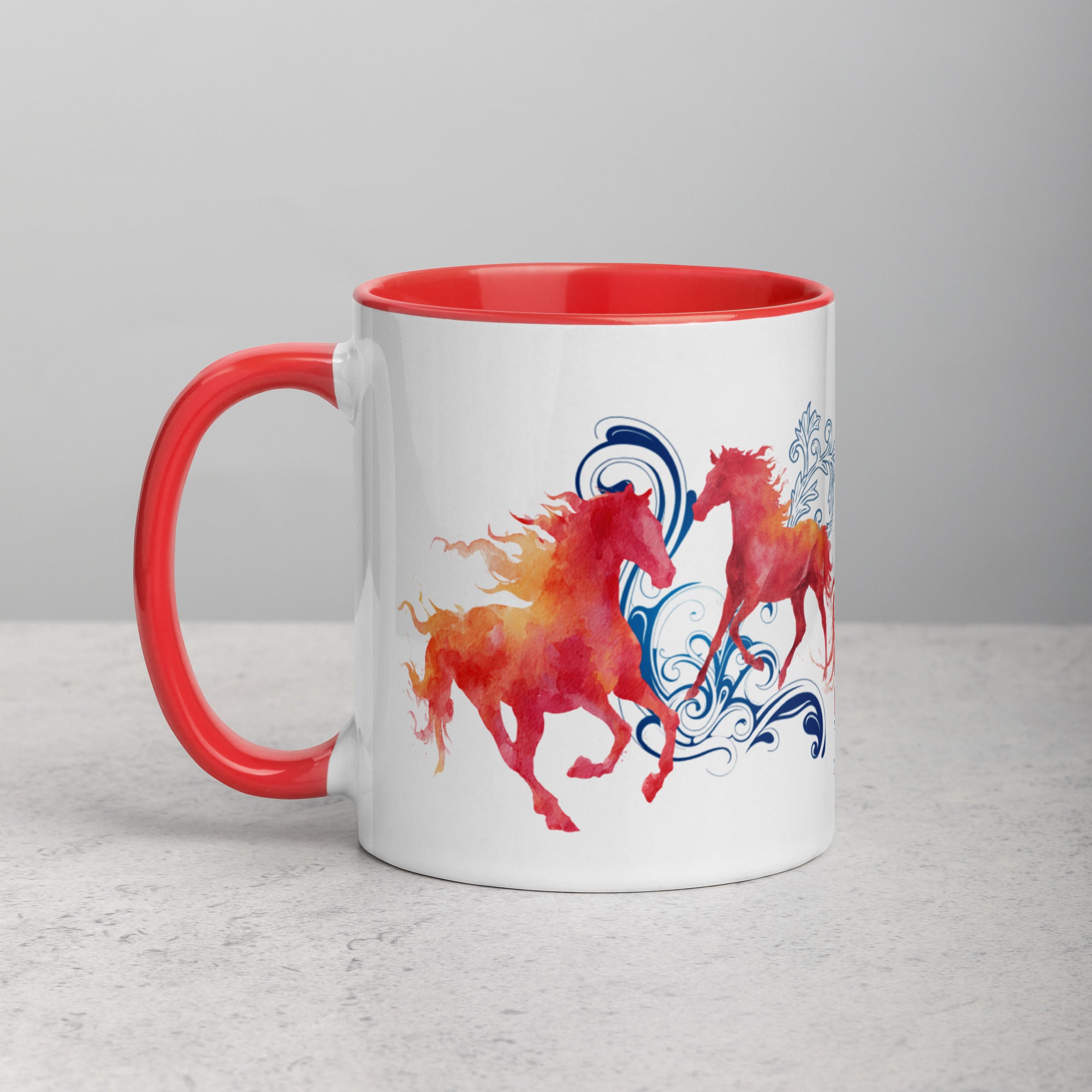 Custom White Ceramic Mug with Colour inside
